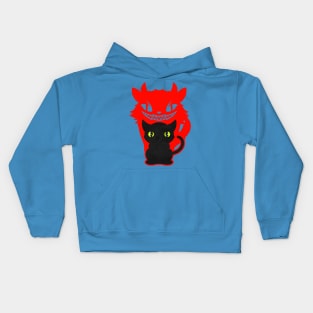 Cat With Evil Shadow For Halloween Kids Hoodie